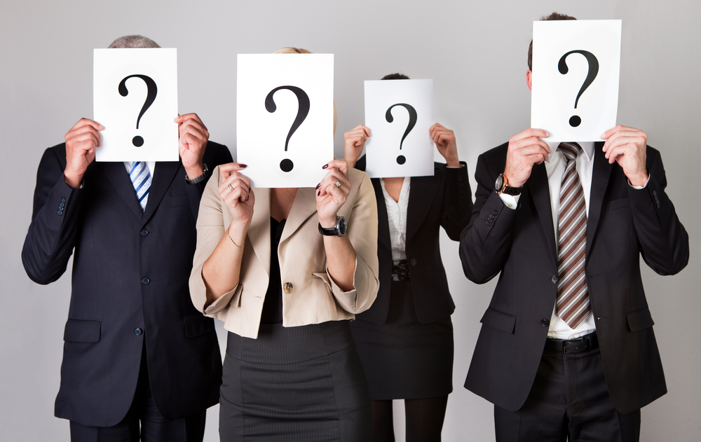 A group of financial advisors. with question marks over face. Who is the financial fiduciary?
