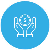 Custom financial planning blue icon
